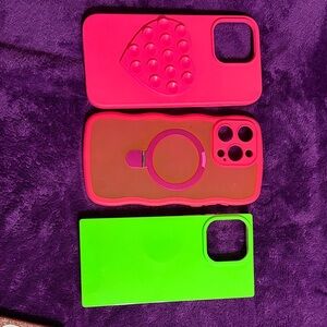 Pink and Green Phone Case Set